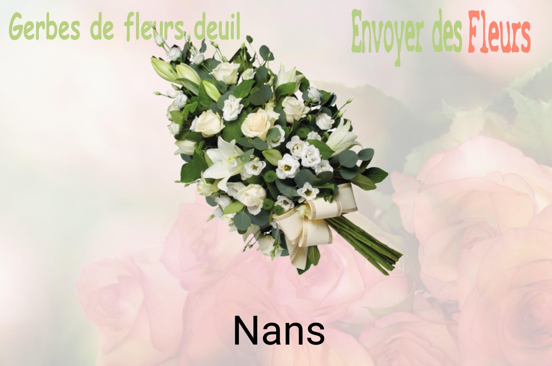 Gerbe de fleurs de deuil livrée à Nans